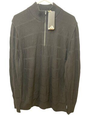 Adidas Tour Wind Golf Sweater Black Logo Pullover Men's Size XL $200 NWT